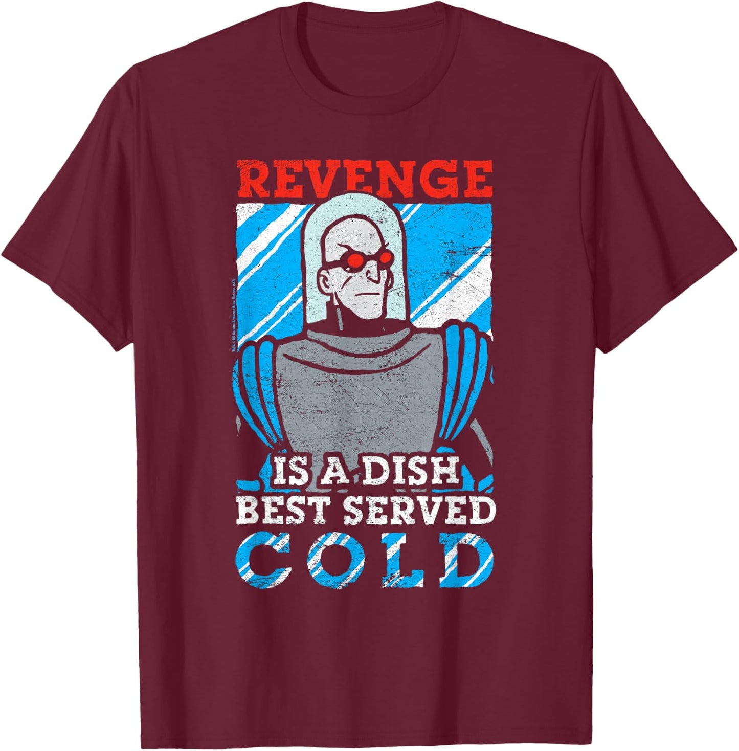 Batman: The Animated Series Mr. Freeze Served Cold T-Shirt - T-Shirt | Maroon