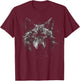 Wolf Art - Animal Lover Motif Wolf T-Shirt - T-Shirt | Maroon