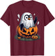 Funny Penguin Boo Halloween Ghost Kids T-Shirt - T-Shirt | Maroon