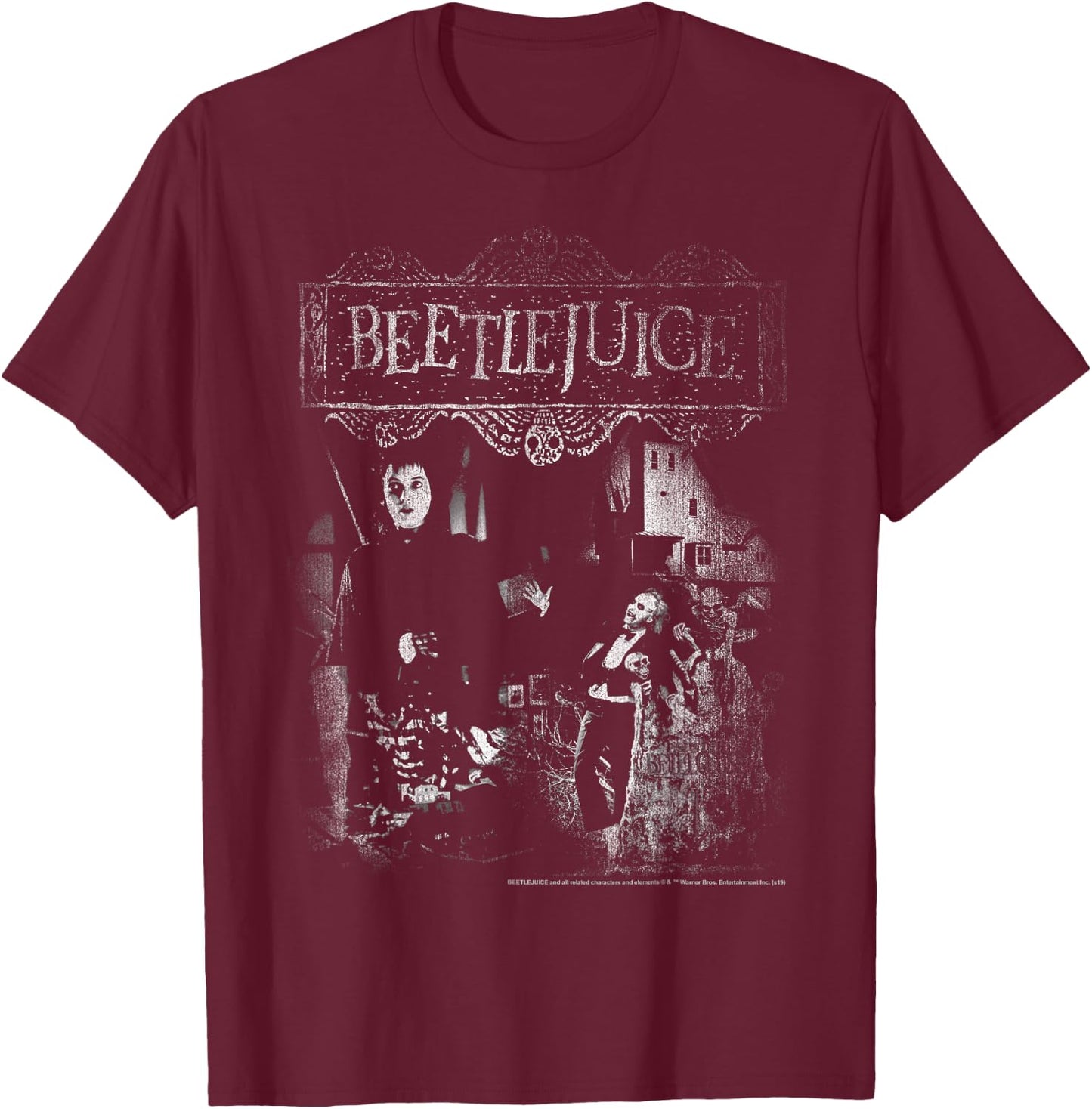 Beetlejuice Dark Poster T-Shirt - T-Shirt | Maroon