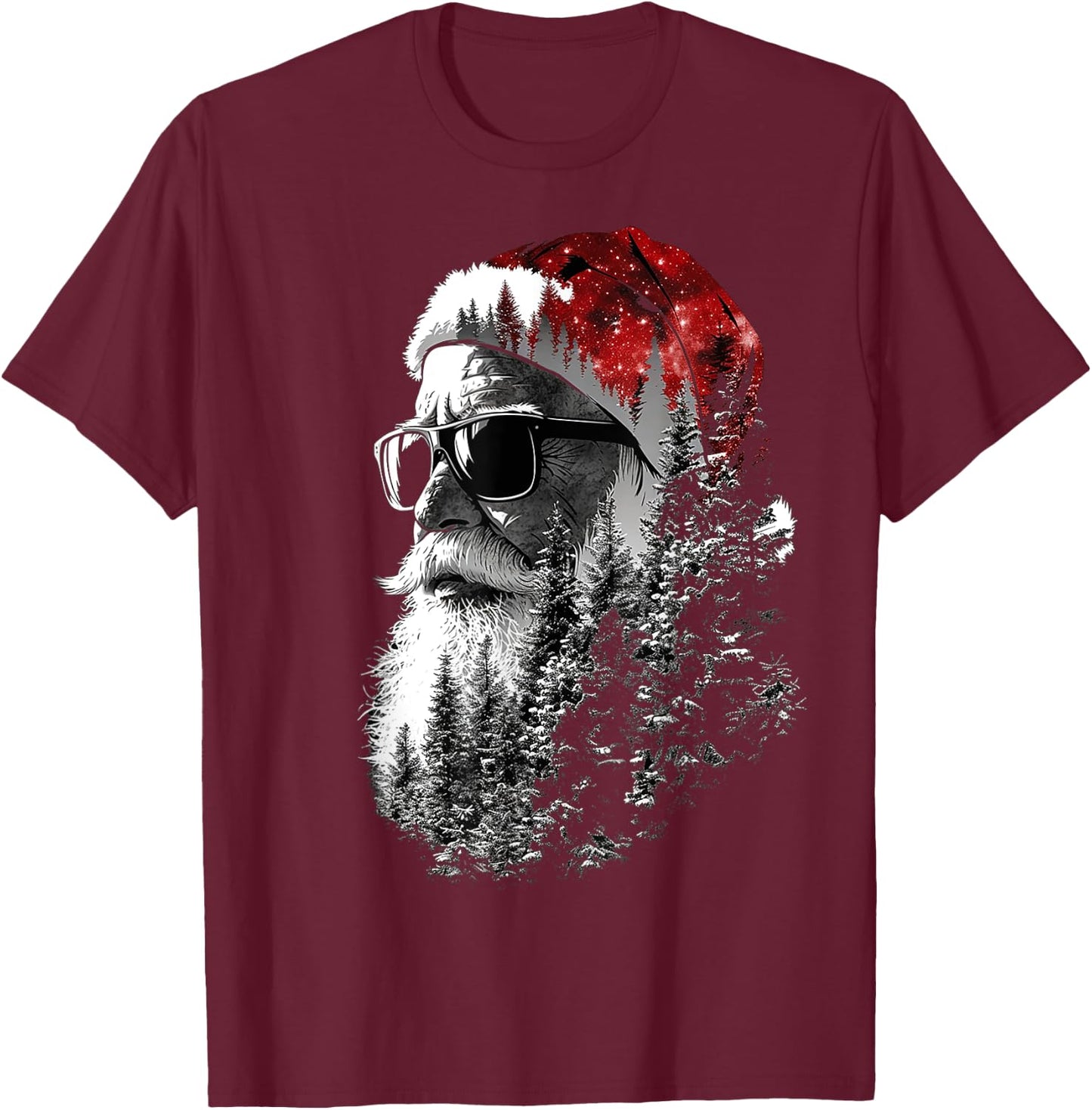 Santa Claus Christmas Motif X-Mas Sunglasses Santa Claus T-Shirt - T-Shirt | Maroon