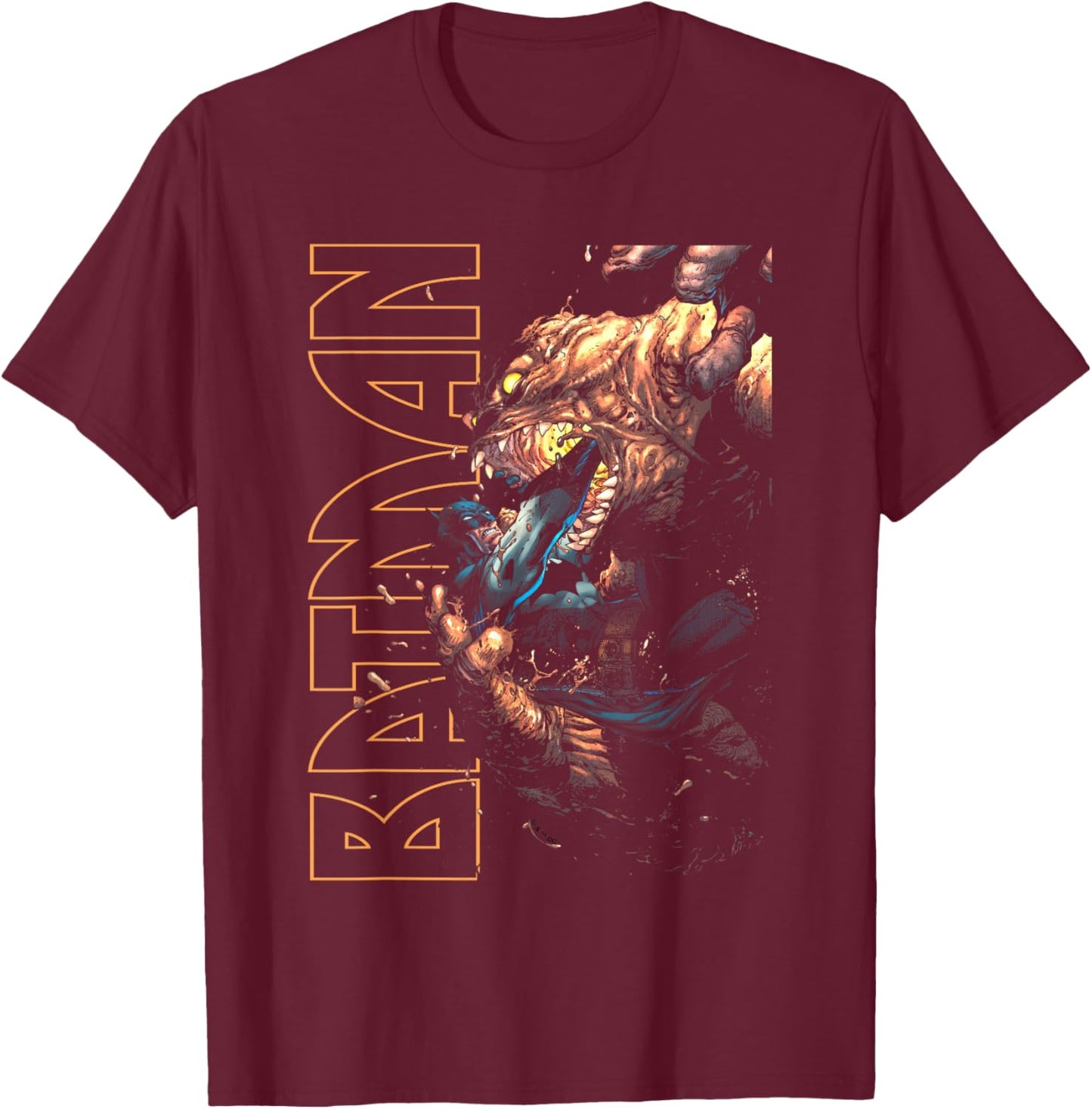 Batman Clayface Attack T-Shirt - T-Shirt | Maroon