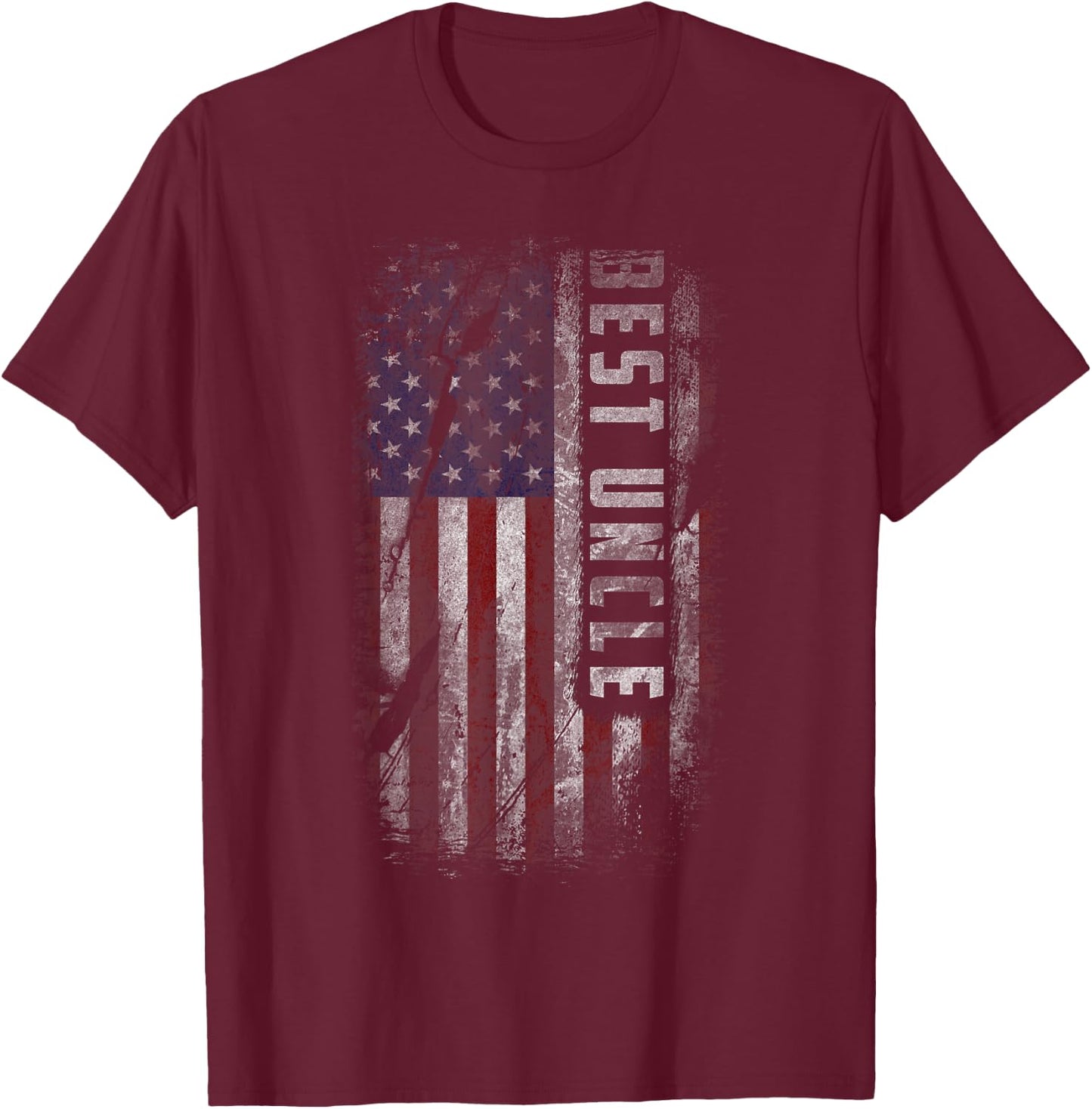 Best Uncle Patriot USA Flag Uncle Gifts from Nephew Niece T-Shirt - T-Shirt | Maroon