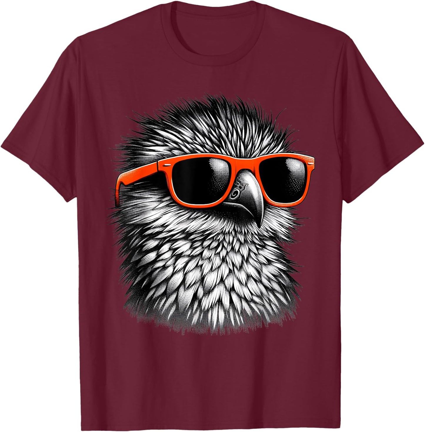 Cool Potoo Bird Wearing Sunglasses Graphic Art T-Shirt - T-Shirt | Maroon