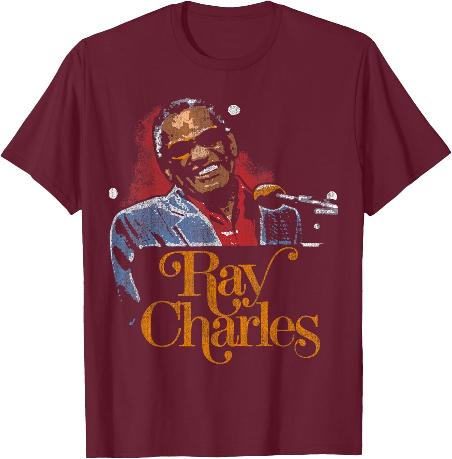 Ray Charles - Million Dollar Smile T-Shirt - T-Shirt | Maroon