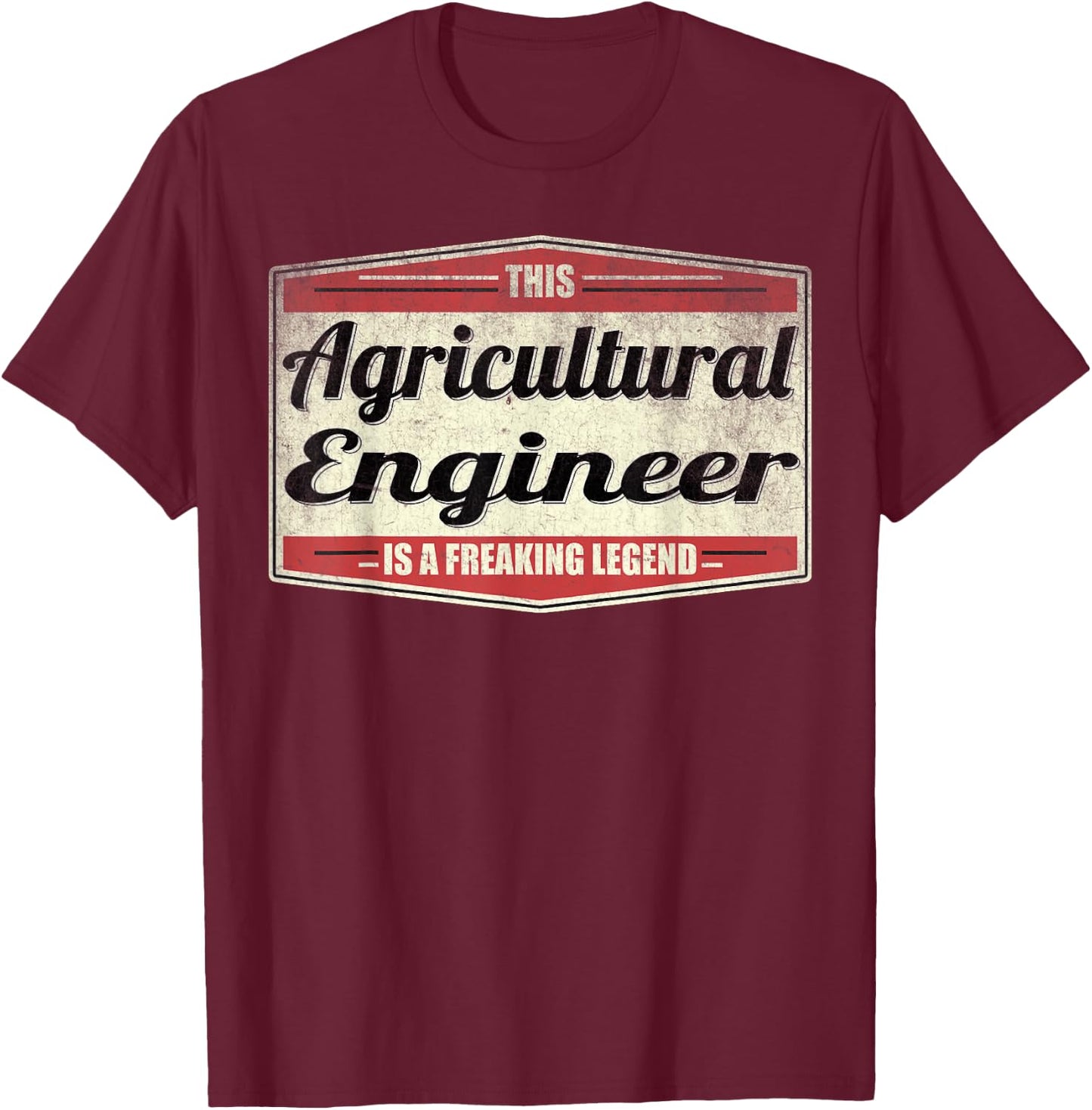 Funny Profession Quote Vintage Agricultural Engineer T-Shirt - T-Shirt | Maroon