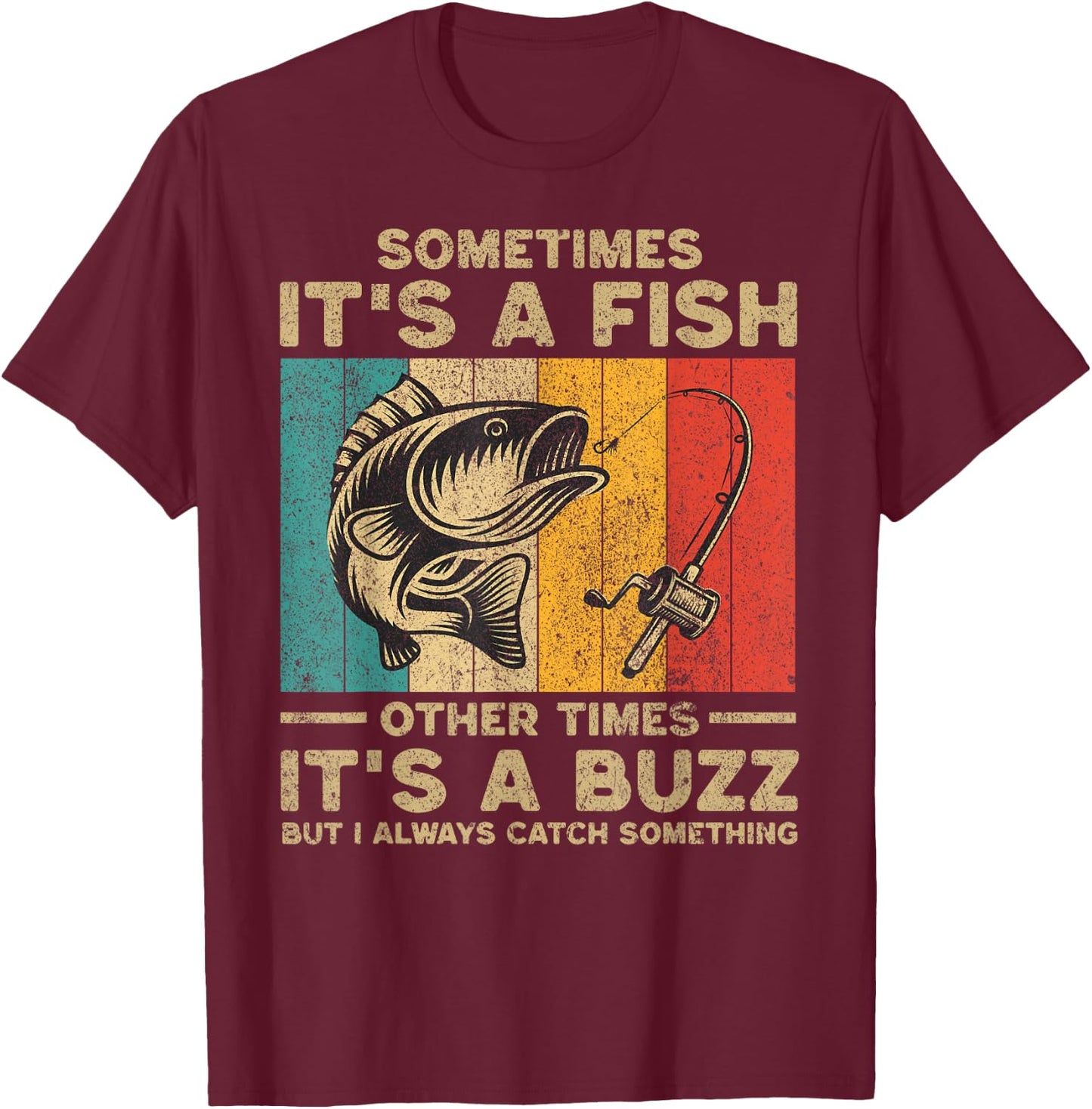 Funny Vintage Fishing Jokes Fisherman Bass Fish T-Shirt - T-Shirt | Maroon