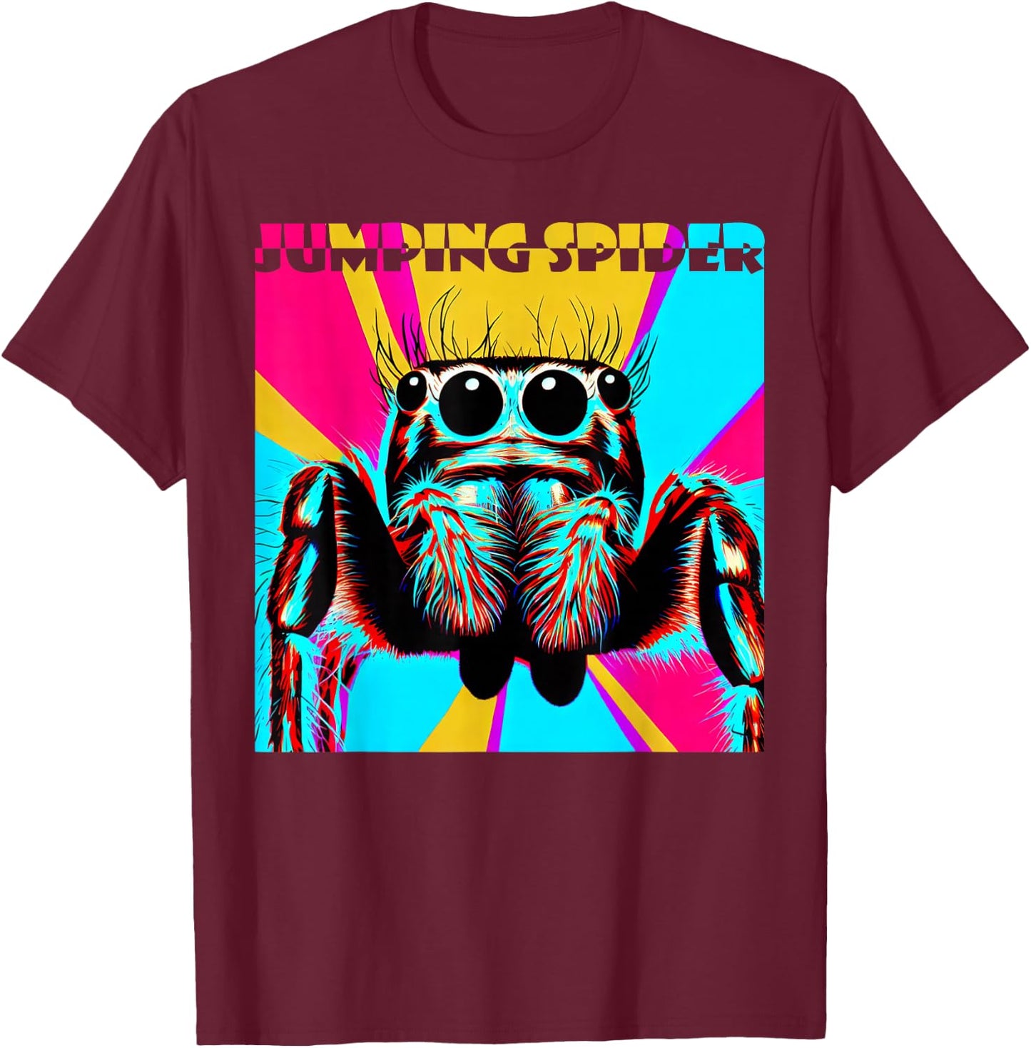 Jumping Spider, Jumping Spider, Andy warhole Style, Saying T-Shirt - T-Shirt | Maroon
