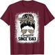 39 Years Old Awesome Since 1983 Leopard 39th Birthday T-Shirt - T-Shirt | Maroon
