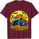 Monster Truck Halloween Jack O Lantern Moon Pumpkin Toddler T-Shirt - T-Shirt | Maroon