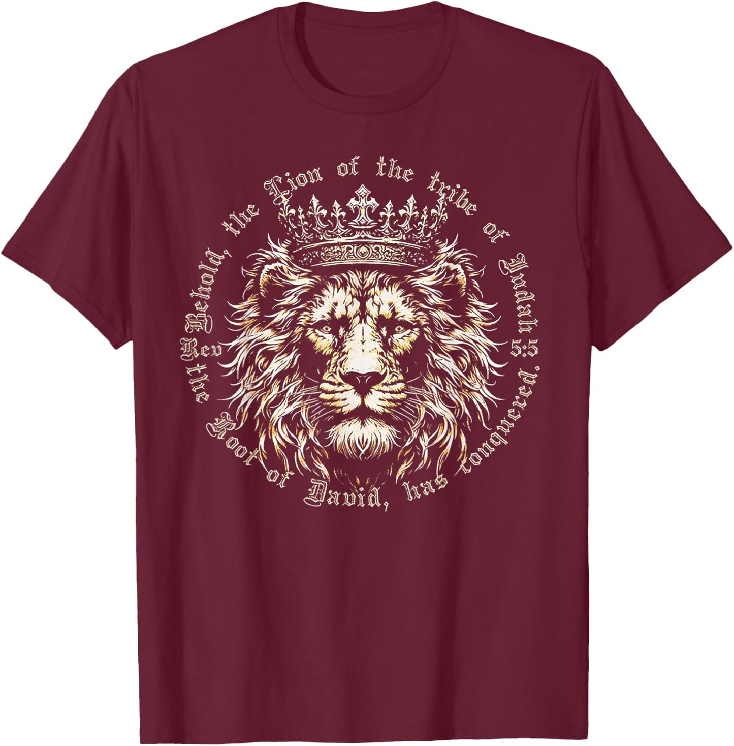 The Lion Of The Tribe Of Juhah T-Shirt - T-Shirt | Maroon