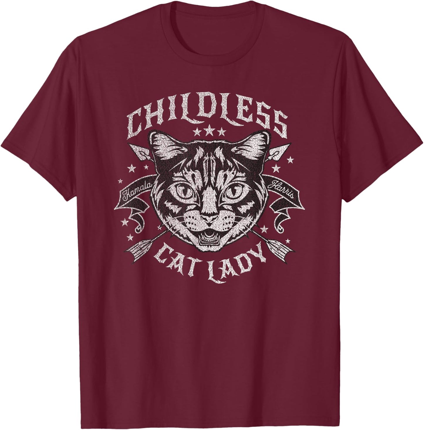 Childless Cat Lady T-Shirt - T-Shirt | Maroon