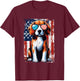 Vintage Beagle Dog American US USA Flag Pets Dogs T-Shirt - T-Shirt | Maroon