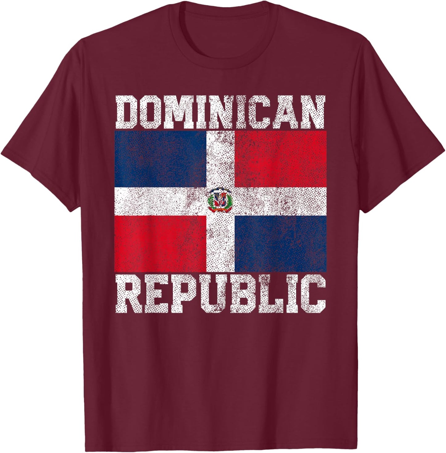 Dominican Republic Flag National Pride Roots Country Family Small T-Shirt - T-Shirt | Maroon