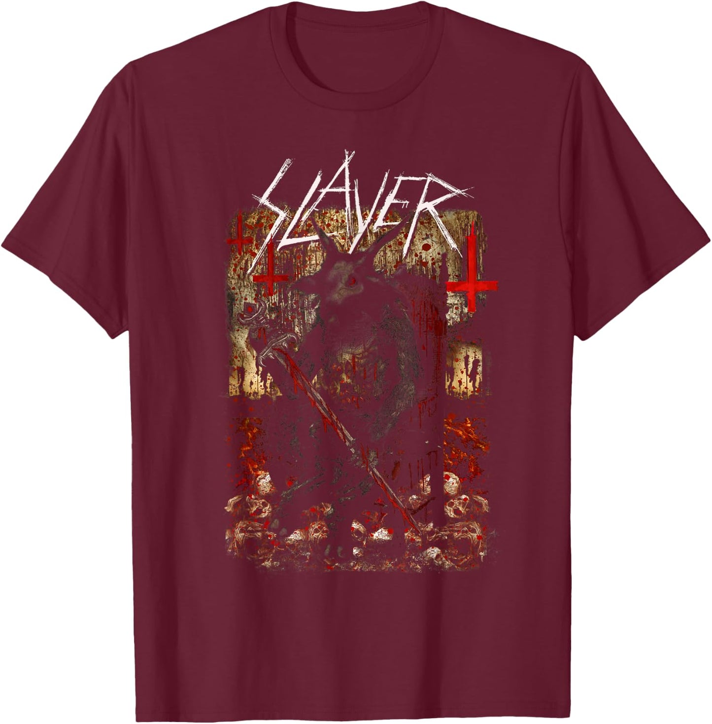 Slayer – Hellthrone T-Shirt - T-Shirt | Maroon