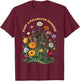 Pollinator Garden Design Wildlife Flowers Native Plants T-Shirt - T-Shirt | Maroon