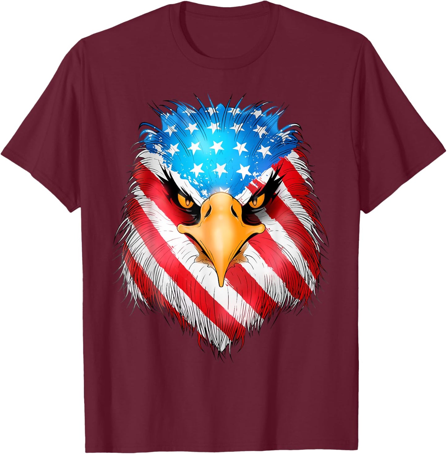 4th Of July Patriotic Eagle USA American Flag men boys T-Shirt - T-Shirt | Maroon