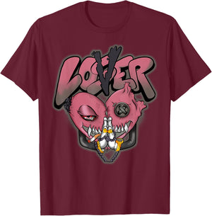 Graphic Loser Love Drip Pink Heart Matching Pink Apparel T-Shirt - T-Shirt | Maroon