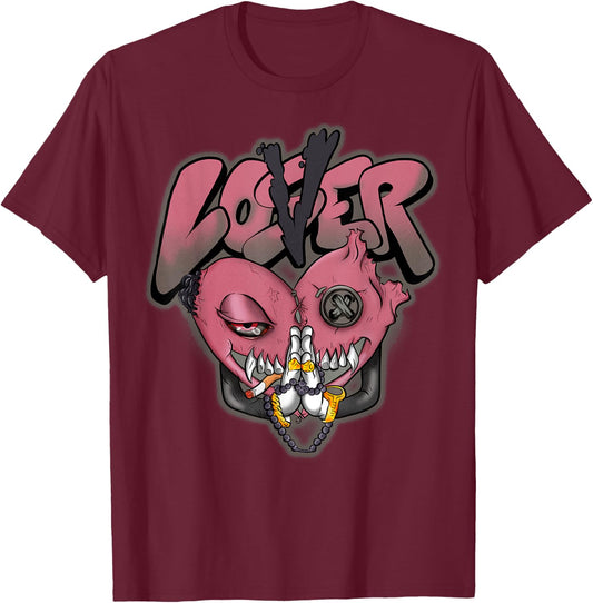 Graphic Loser Love Drip Pink Heart Matching Pink Apparel T-Shirt - T-Shirt | Maroon