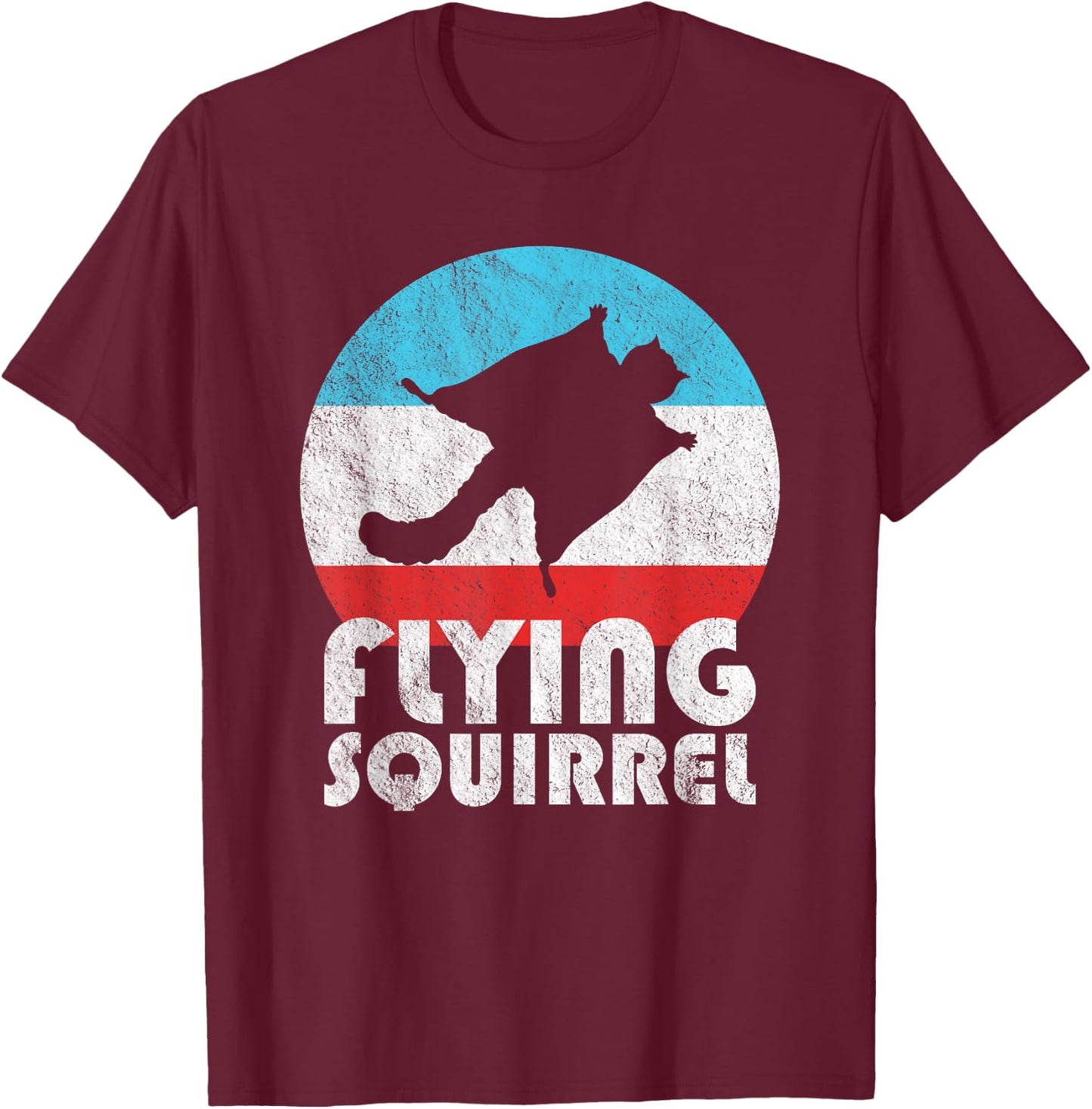 Flying Squirrel Vintage Retro Silhouette Gift T-Shirt - T-Shirt | Maroon
