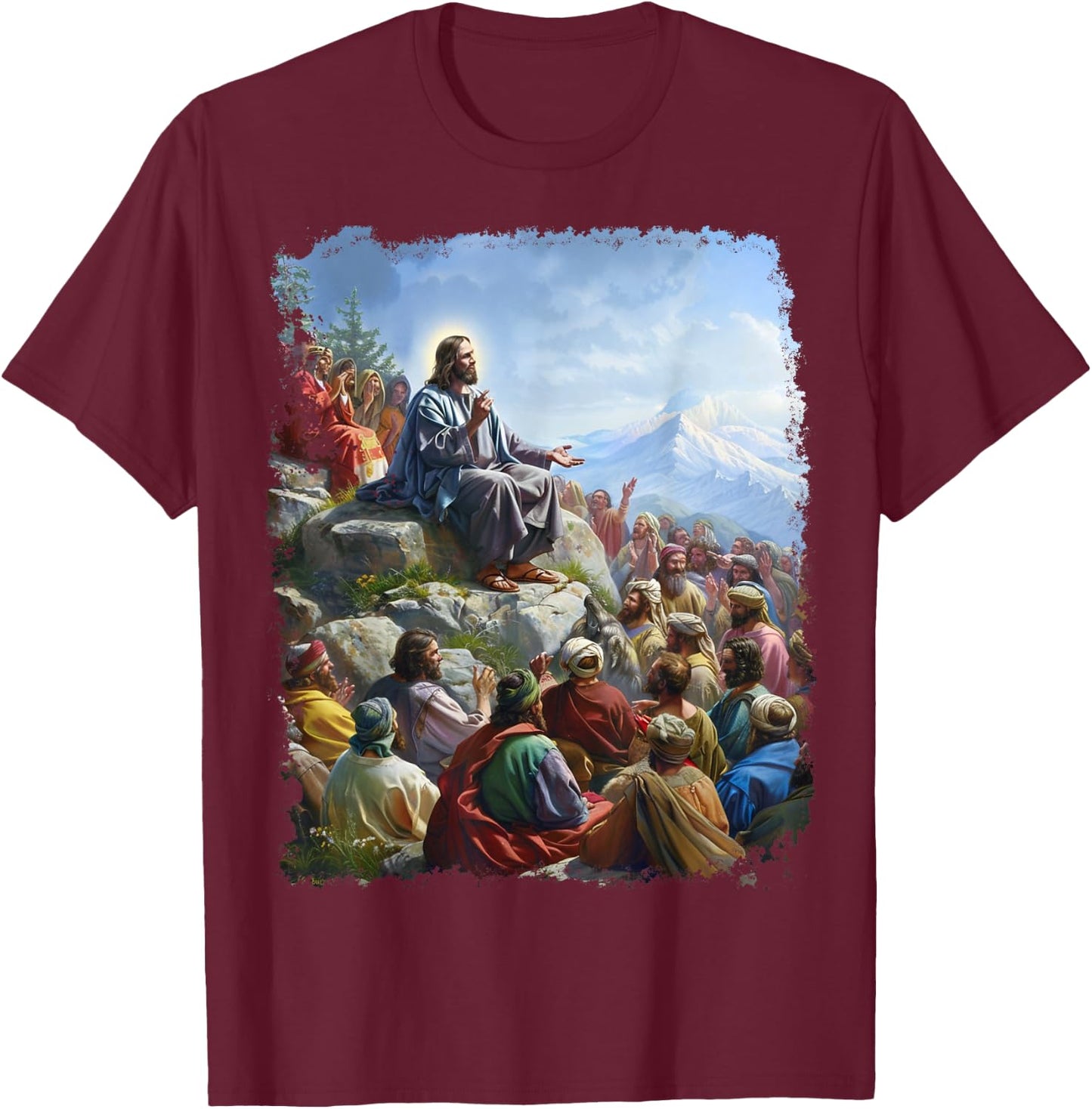 Jesus Christ Teaching T-Shirt - T-Shirt | Maroon