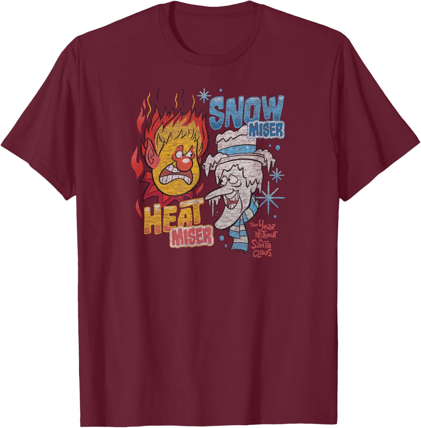 The Year Without A Santa Claus - Snow and Heat Miser T-Shirt - T-Shirt | Maroon