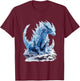 Majestic Icy Blue Dragon in Winter T-Shirt - T-Shirt | Maroon