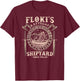 Flokis Shipyard Kattegat Viking Ship and Sword Vikings Rise T-Shirt - T-Shirt | Maroon