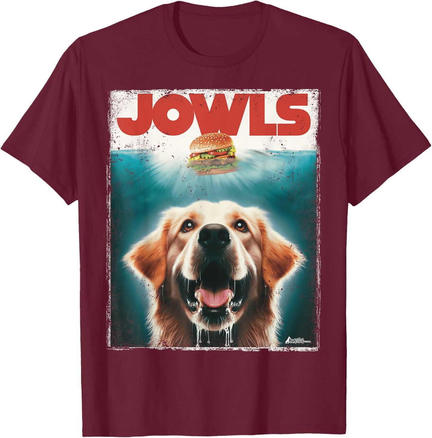 Light Golden Retriever Jowls Top, Paws Cream Lab Dog Mom Dad T-Shirt - T-Shirt | Maroon