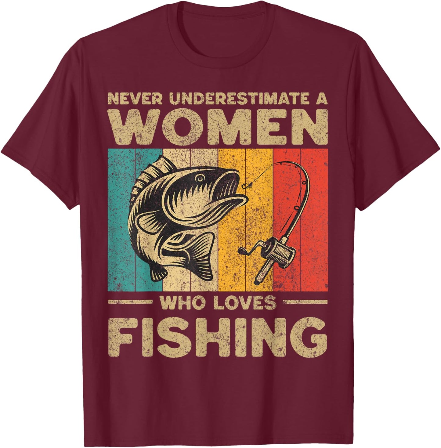 Funny Vintage Fishing Jokes Fisherman Bass Fish T-Shirt - T-Shirt | Maroon
