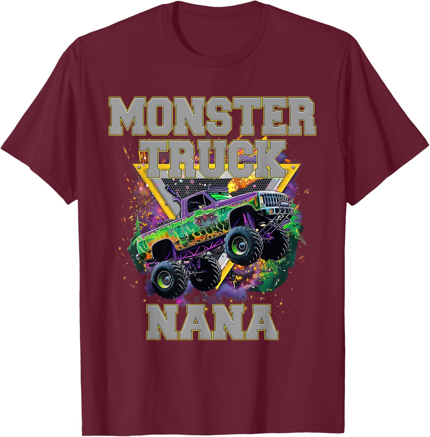Monster Truck Nana Monster Truck Are My Jam Truck Lovers T-Shirt - T-Shirt | Maroon