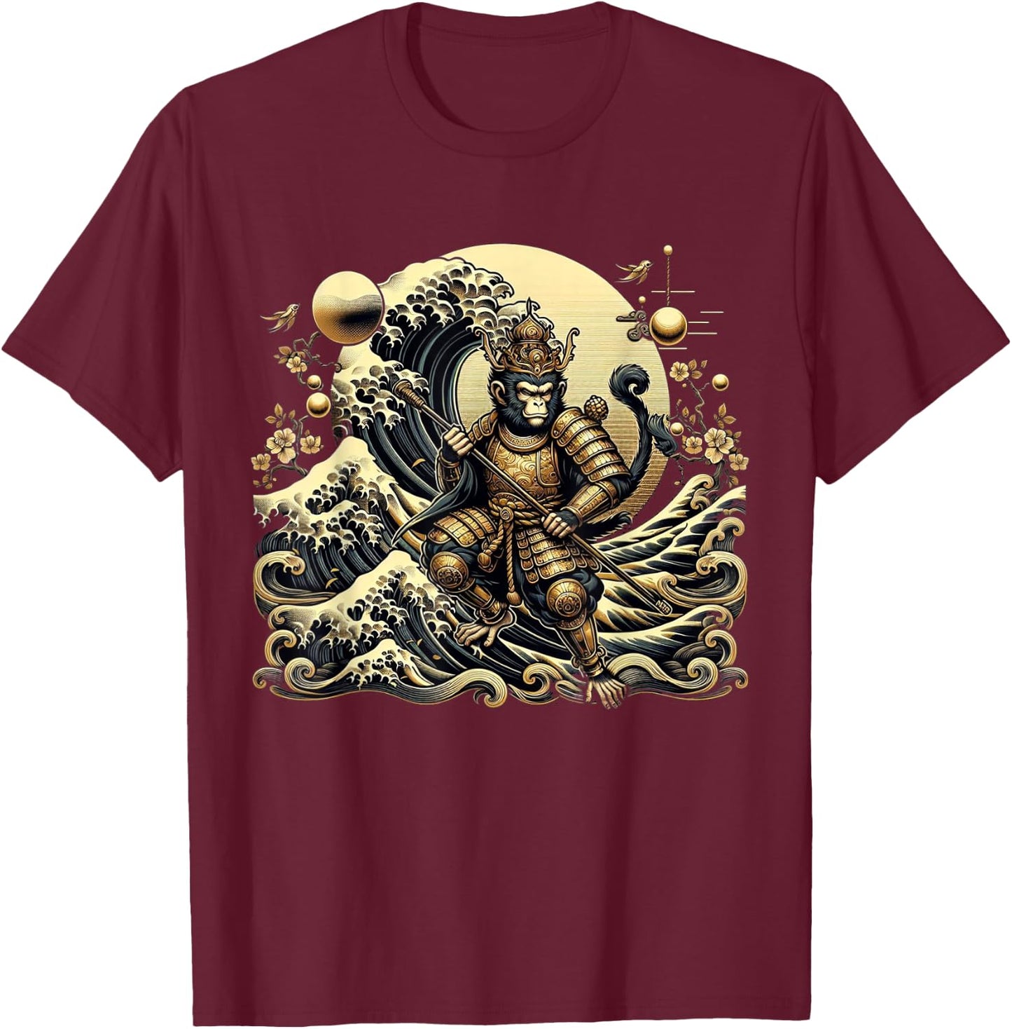 Monkey King Chinese Mythology Sun Wukong Monkey God T-Shirt - T-Shirt | Maroon