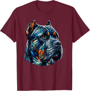 Laroli Aesthetic Art Polygon Art Cane Corso Italian Mastiff -Adult - Black - Small - Short Sleeve T-Shirt - T-Shirt | Maroon