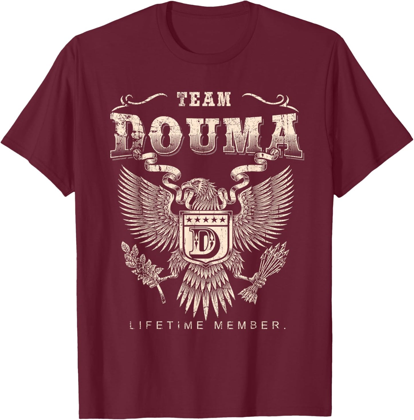 Team Douma Lifetime Member - Douma Name T-Shirt - T-Shirt | Maroon
