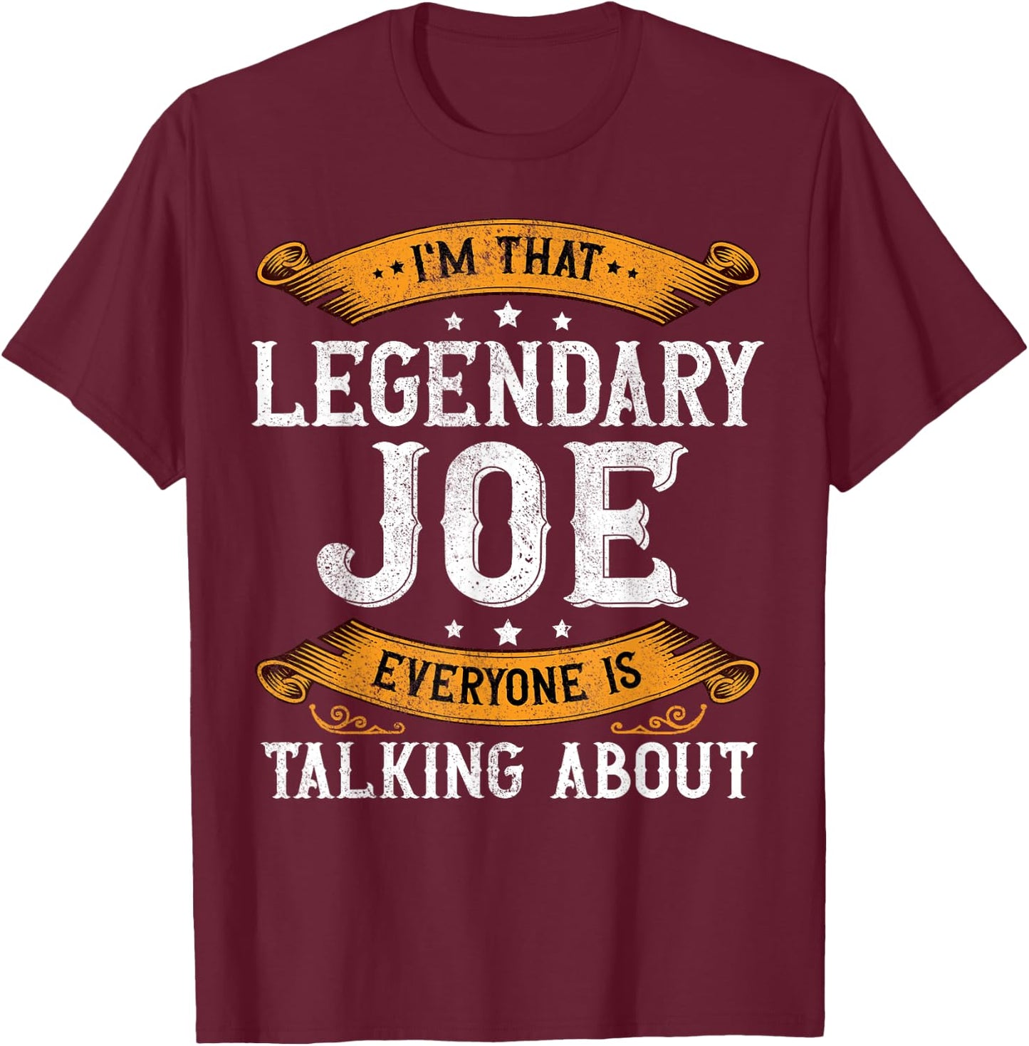 Joe Personal Name Funny Joe First Name T-Shirt - T-Shirt | Maroon