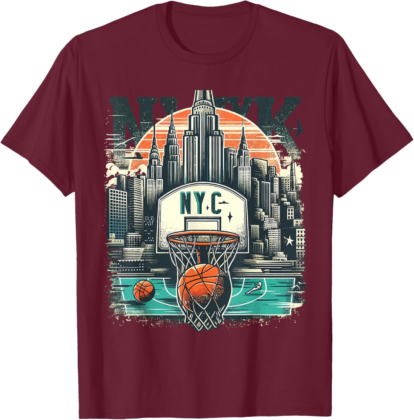NYC Basketball T-Shirt - T-Shirt | Maroon