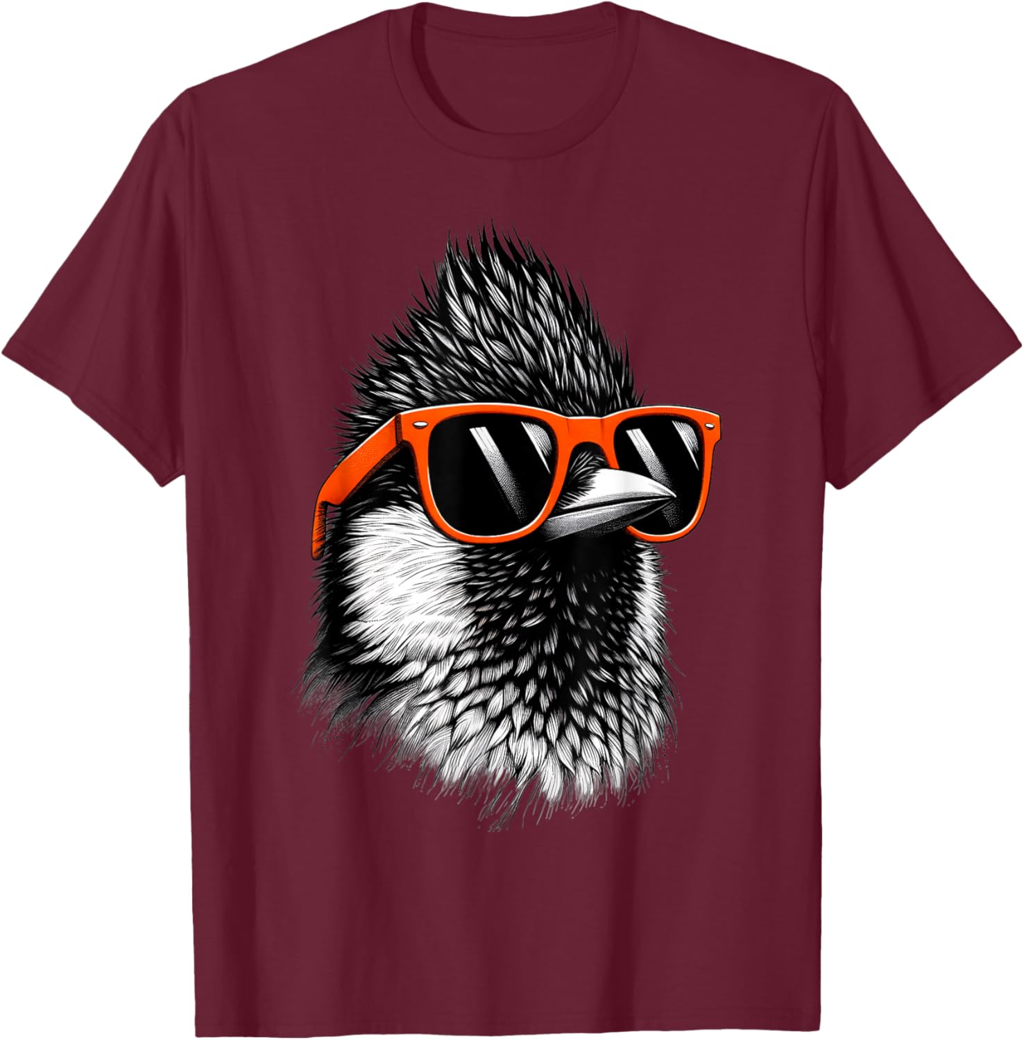 Cool Oriole Bird Wearing Sunglasses Graphic Art T-Shirt - T-Shirt | Maroon