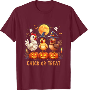 Halloween Chicken Chick Or Treat Funny Halloween Costume T-Shirt - T-Shirt | Maroon