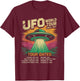 UFO World Tour Alien Conspiracy Sightings T-Shirt - T-Shirt | Maroon