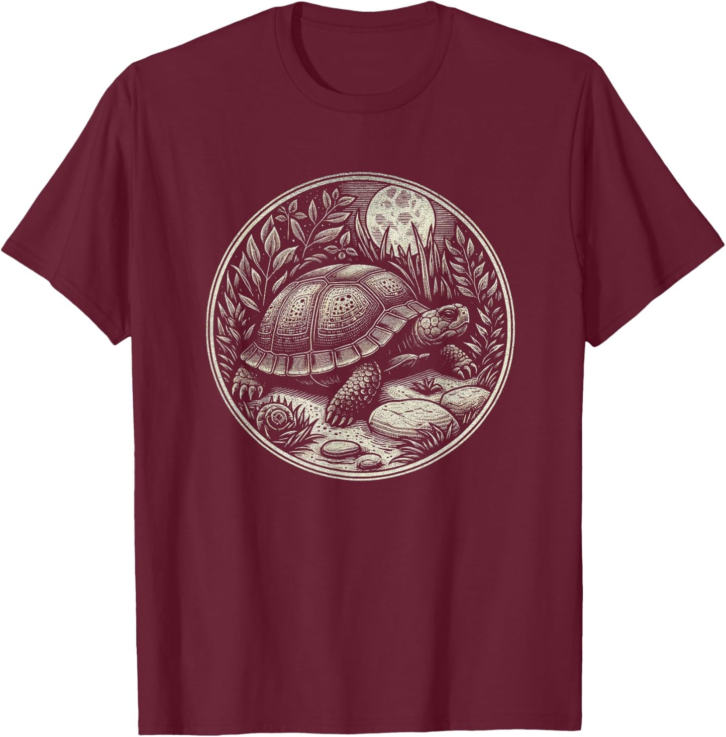 Box Turtle Nature Scene Graphic Art Design And Men T-Shirt - T-Shirt | Maroon
