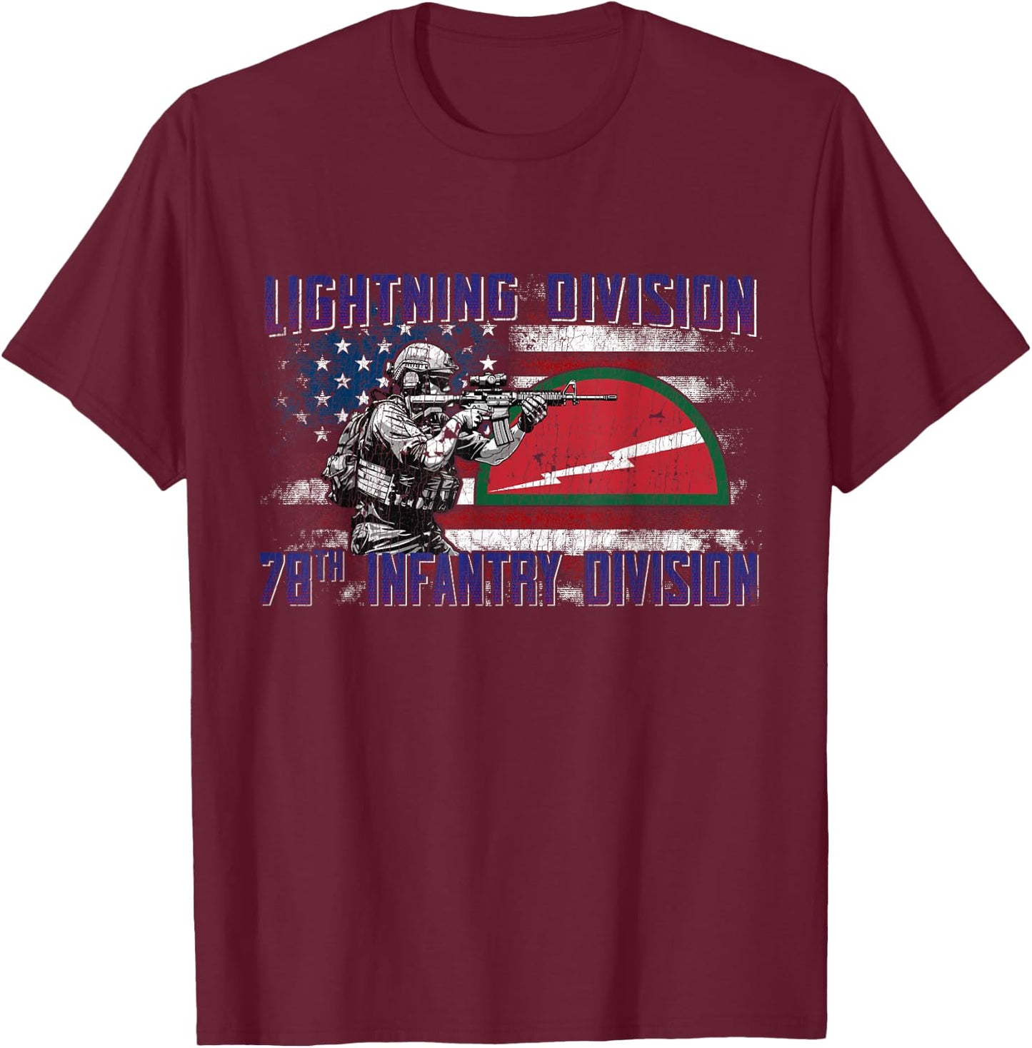 78th Infantry Division 78th ID Lightning Division Gifts T-Shirt - T-Shirt | Maroon