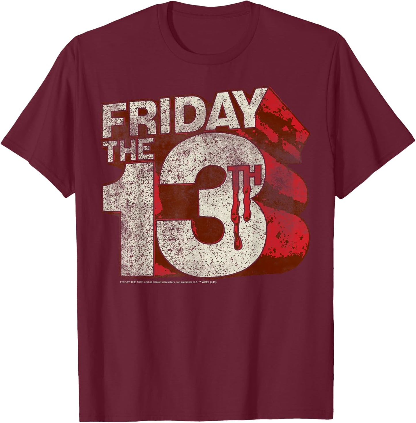 Friday The 13th 3D Logo T-Shirt - T-Shirt | Maroon