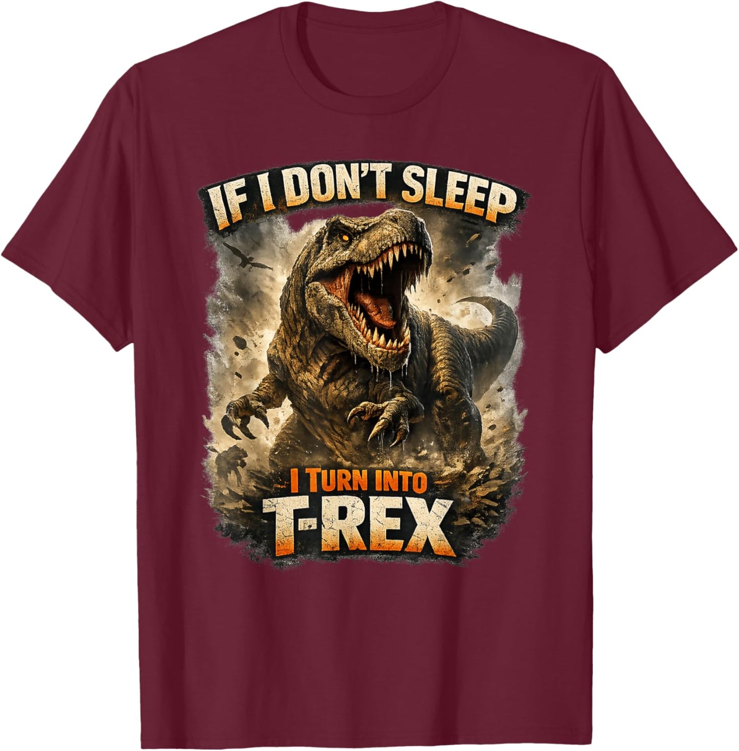 Dinosaure T Rex Amusant pour Enfants et Adultes T-Shirt - T-Shirt | Maroon