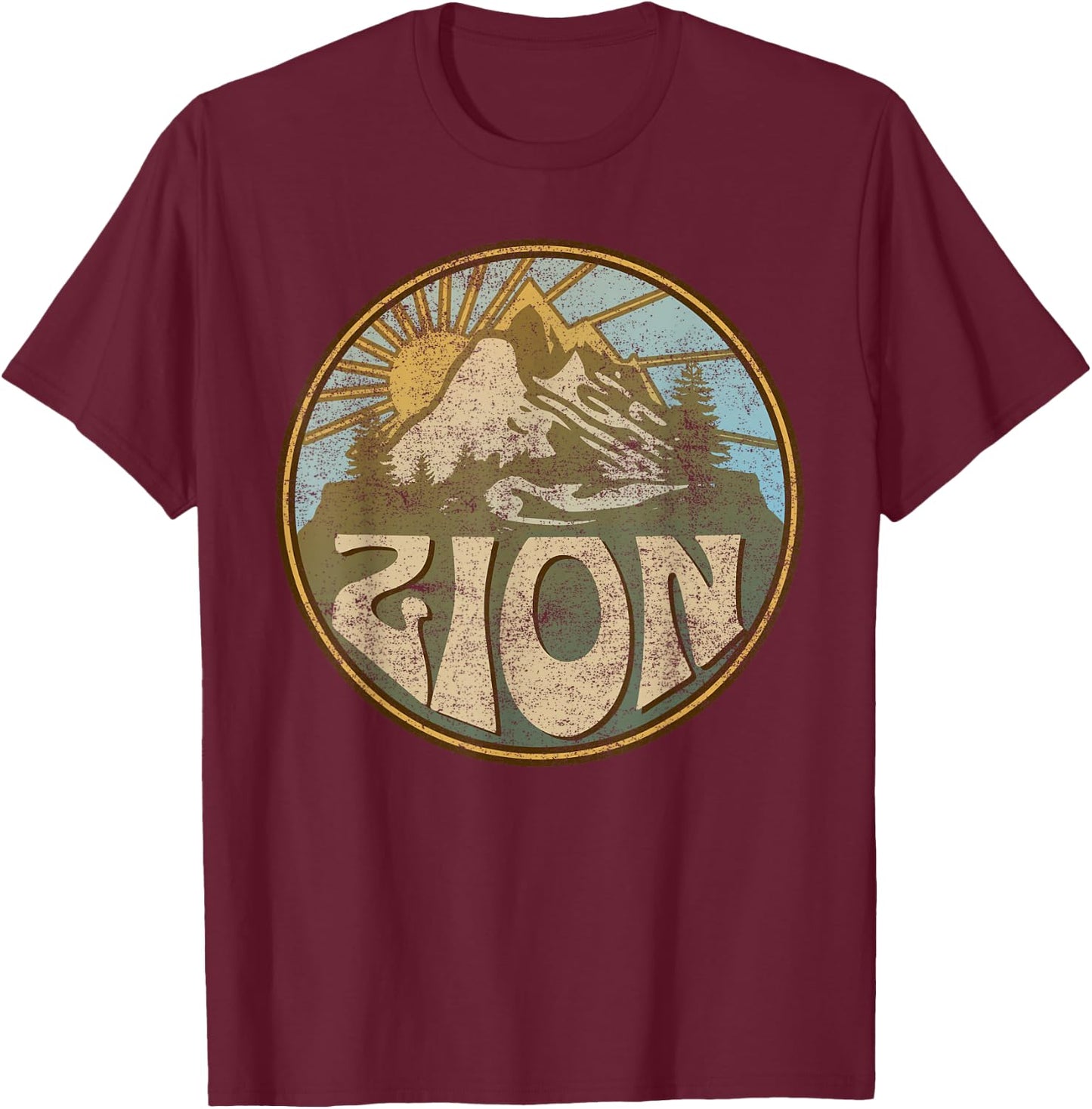 Zion National Park Utah Nature Mountains Hiking Outdoors T-Shirt - T-Shirt | Maroon
