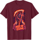 Fear The Reaper - Flaming Grim Reaper Goth T-Shirt - T-Shirt | Maroon