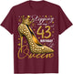 43 Year Old Gifts High Heels Stepping Into My 43rd Birthday T-Shirt - T-Shirt | Maroon