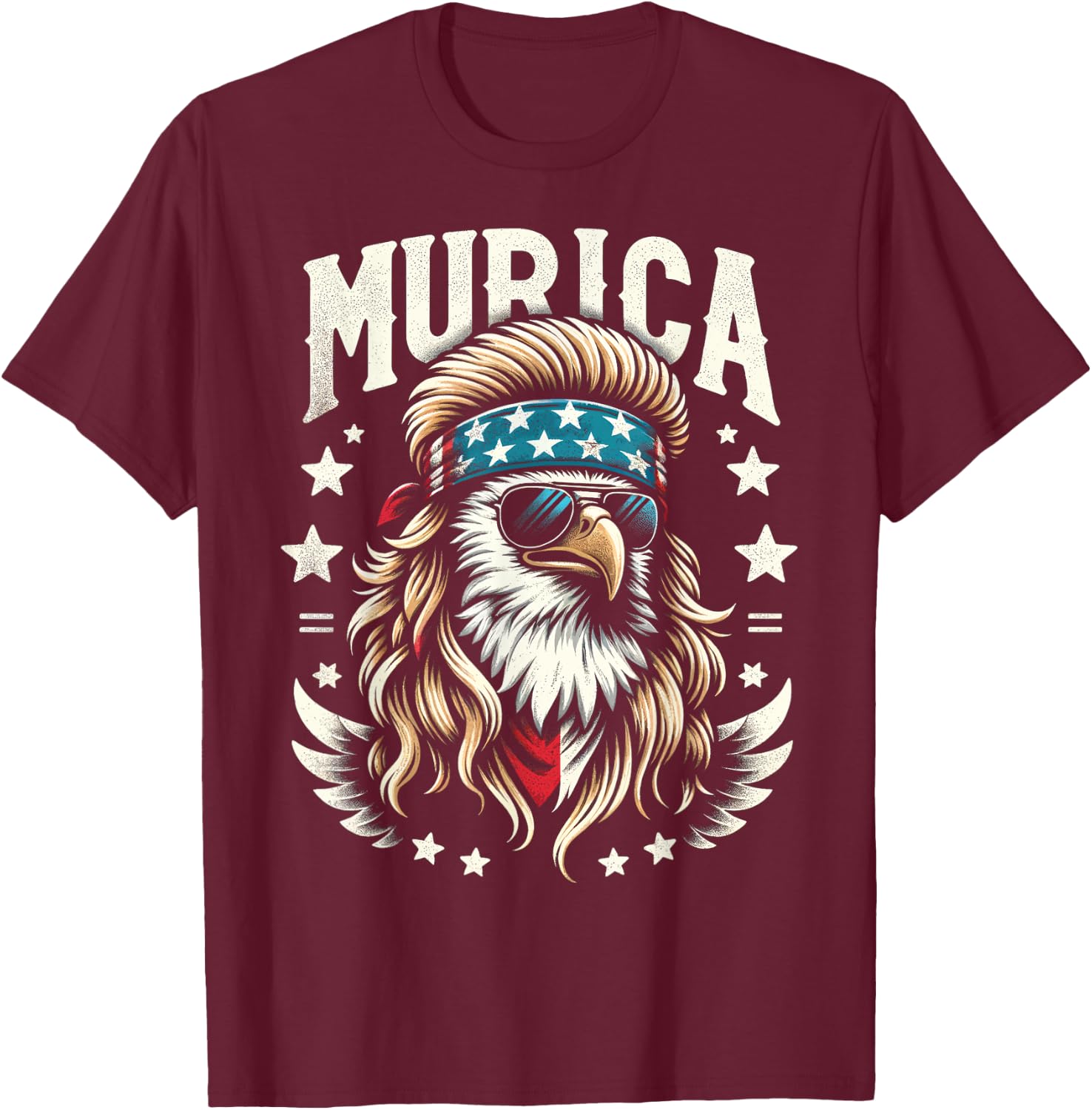 4th of July Patriotic Funny Eagle July 4th USA Murica Women Kids Men T-Shirt - T-Shirt | Maroon