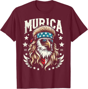 4th of July Patriotic Funny Eagle July 4th USA Murica Women Kids Men T-Shirt - T-Shirt | Maroon