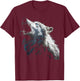 Alpha Wolf Howling at Moon Blue Eyes Graphic Wolf Lover T-Shirt - T-Shirt | Maroon