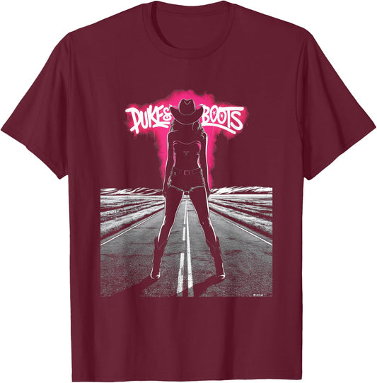 Dukes And Boots Cool Daisy Cowgirl Chick T-Shirt - T-Shirt | Maroon